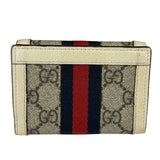 Gucci Beige Leather Trim Ophidia GG Supreme Card Case