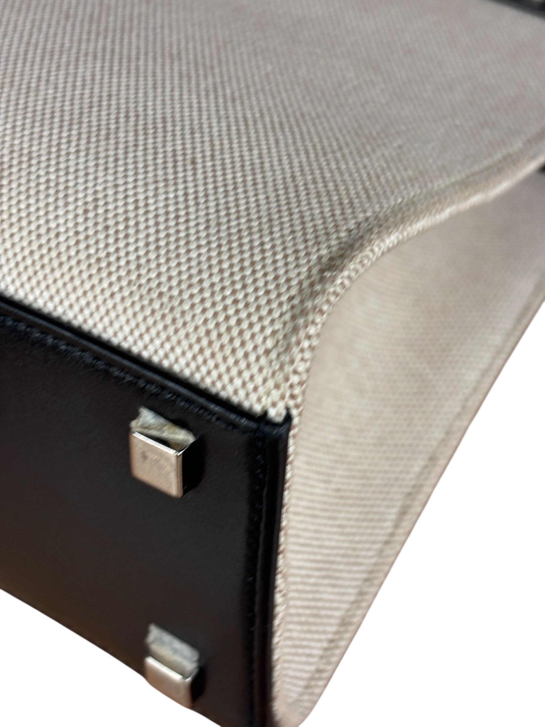 Yves Saint Laurent Two-Tone Leather Trim Small Manhattan Two-Way Bag