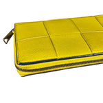 Bottega Veneta Large Intreccio Long Zip Wallet Yellow