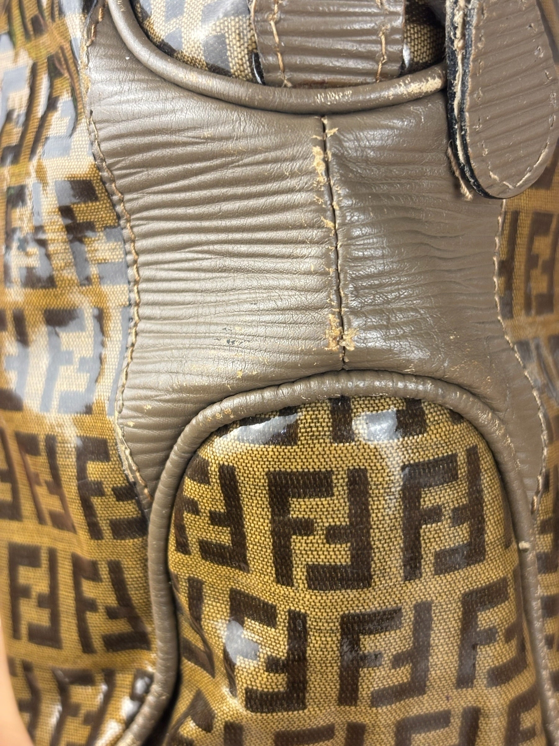 Fendi Vintage FF Brown PVC Handbag