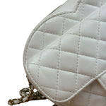 Chanel CC In Love White Quilted Leather Heart Bag 2022