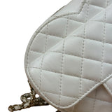 Chanel CC In Love White Quilted Leather Heart Bag 2022