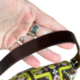 Fendi Canvas Baguette Dark Brown Beaded