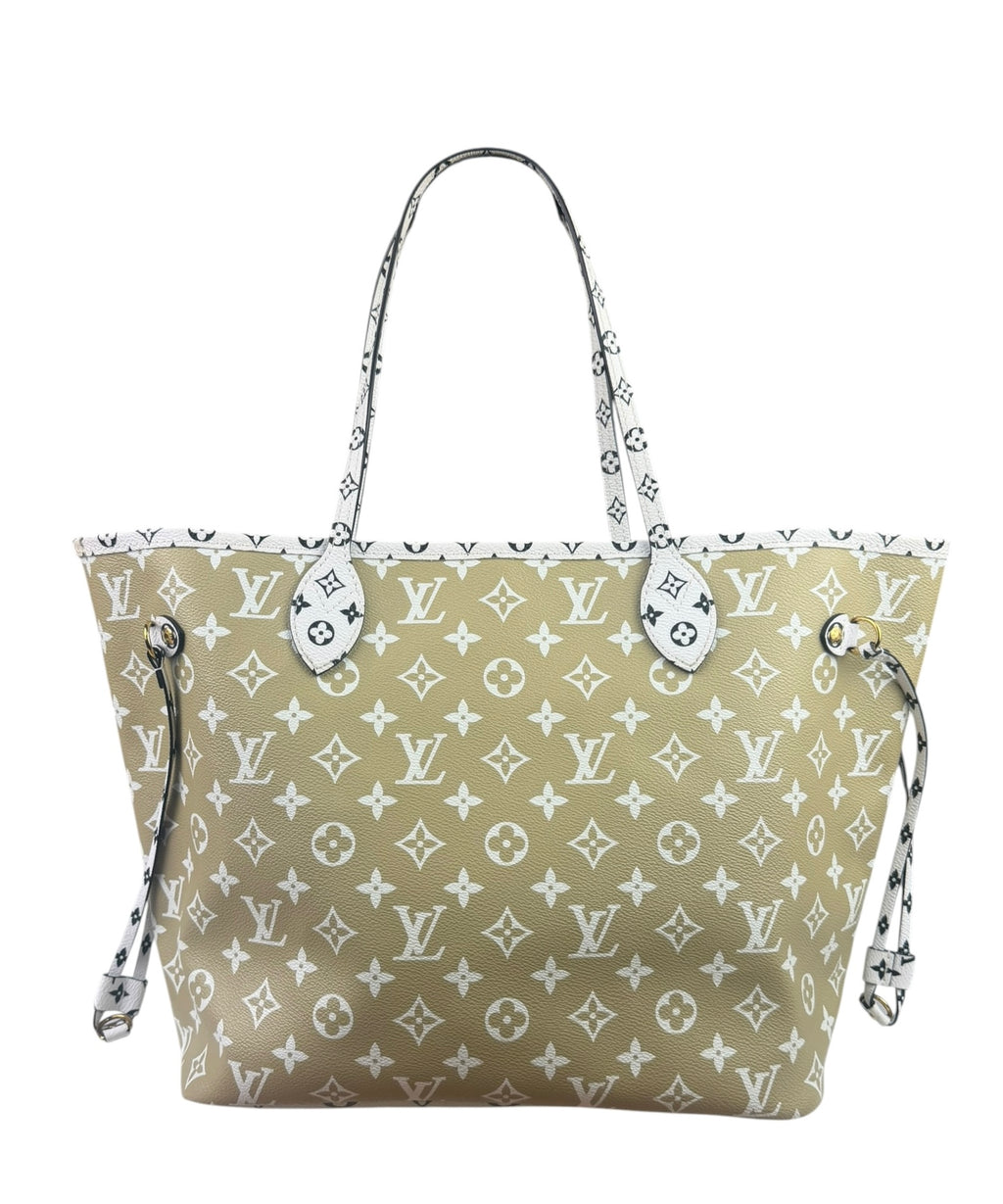 Louis Vuitton Olive Green/Beige Monogram Giant Neverfull MM