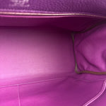 Hermes Kelly 35 Purple Ghillies Swift Togo Leather Handbag 2015