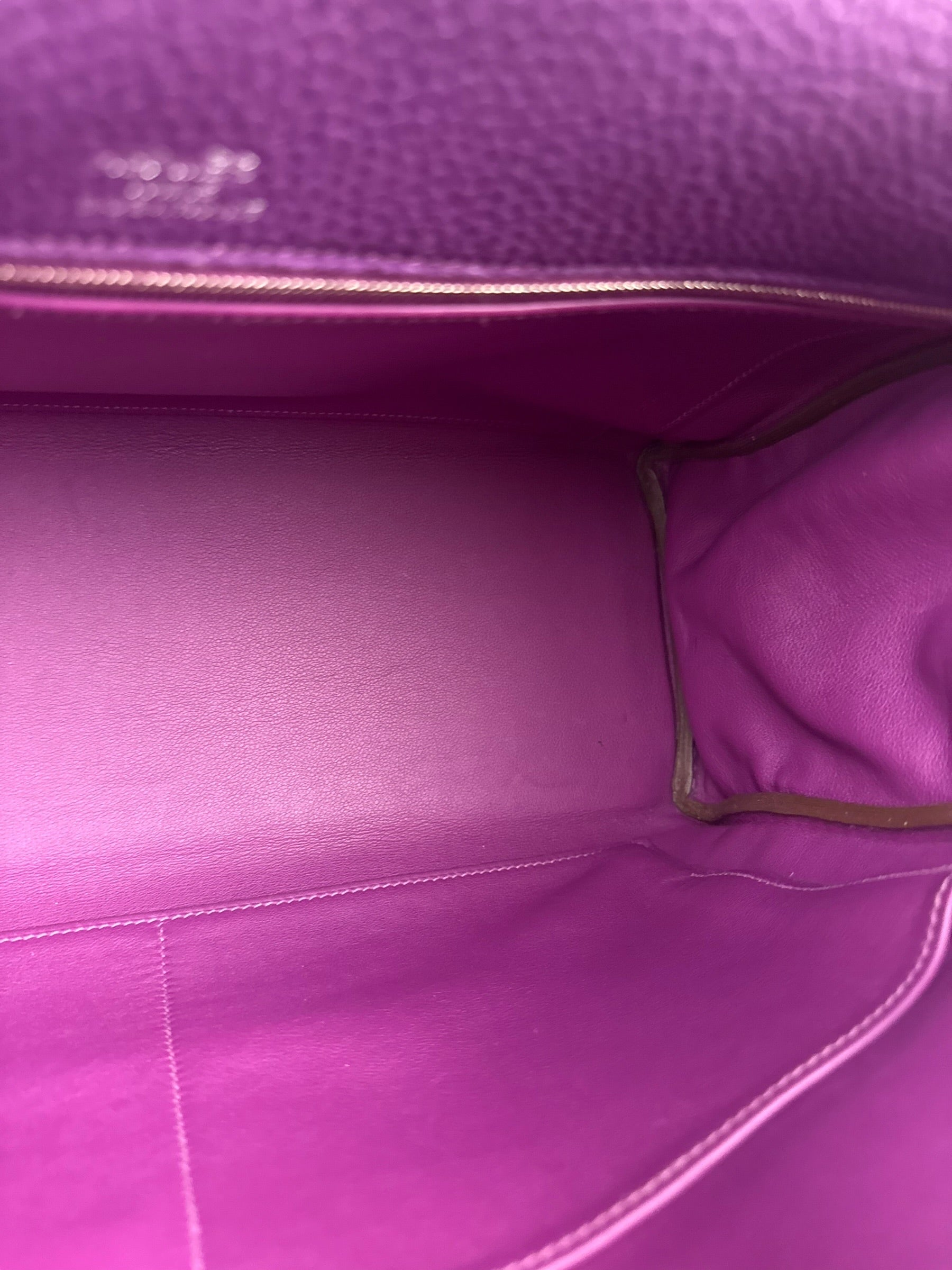 Hermes Kelly 35 Purple Ghillies Swift Togo Leather Handbag 2015