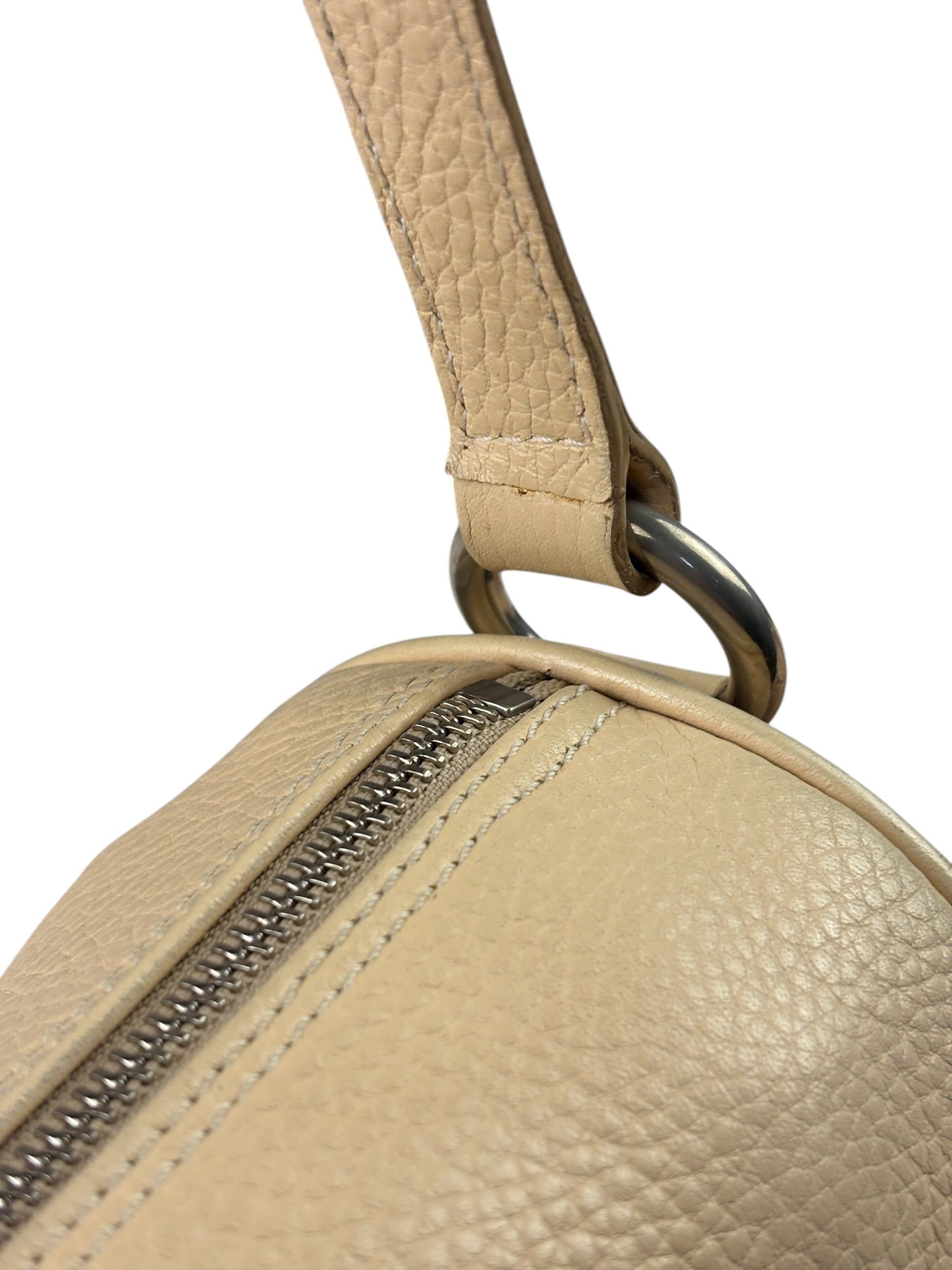 Burberry Cream Calfskin Barrel Shoulder Bag