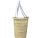 Versace Wicker Woven White Medusa Top Handle Tote