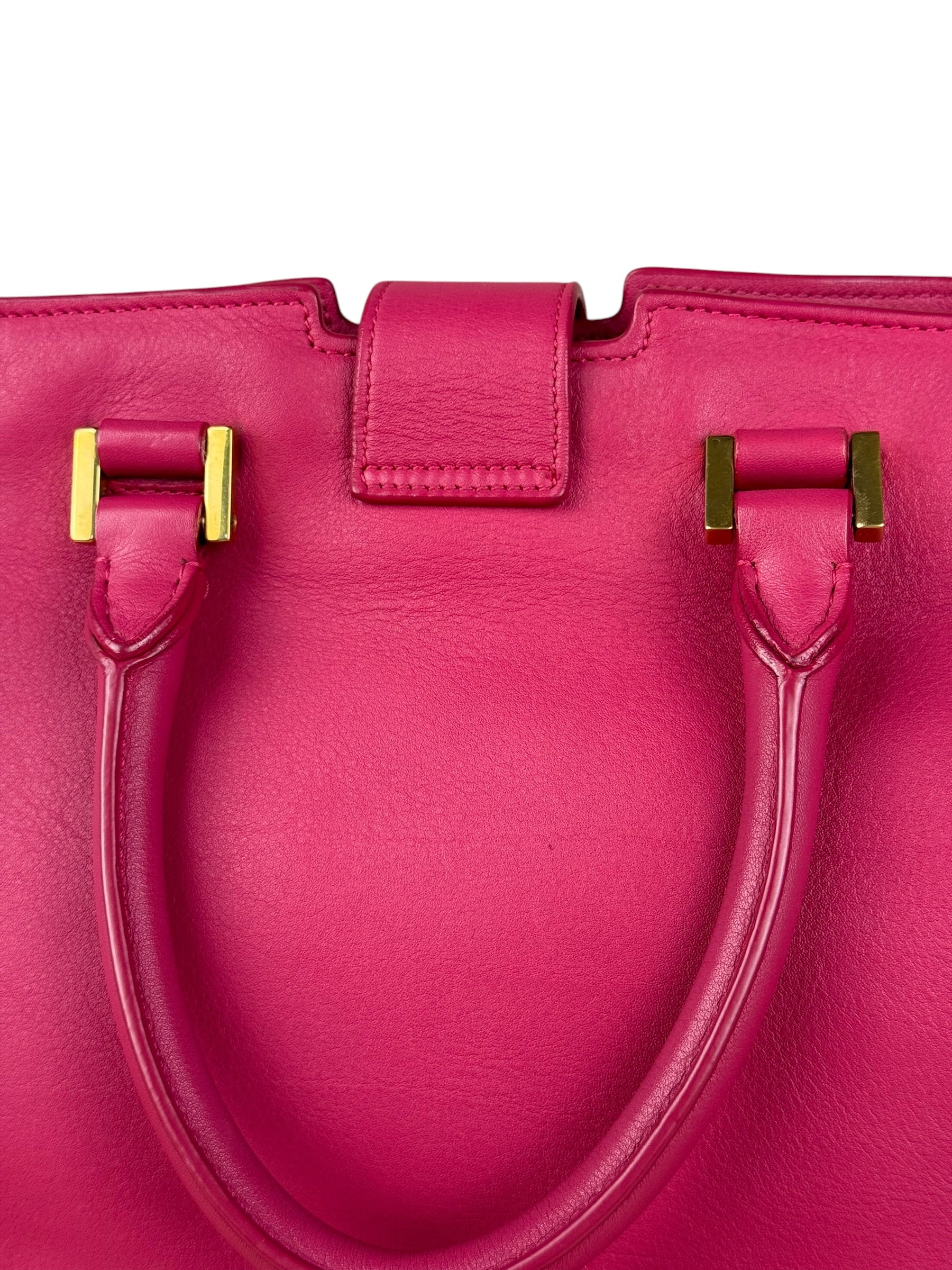 Saint Laurent Classic Y Cabas Fuchsia 2Way Handbag