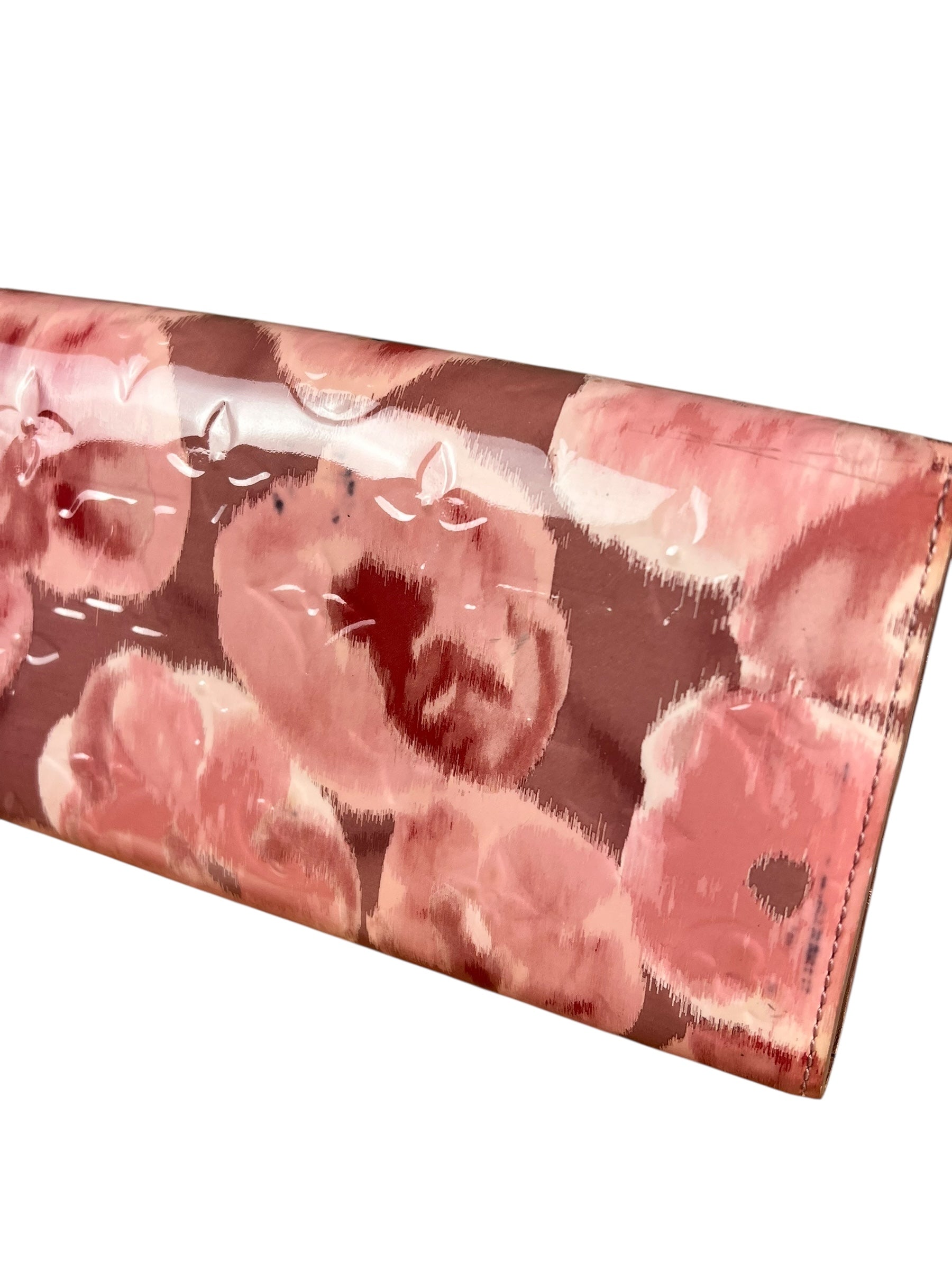 Louis Vuitton Monogram Vernis Floral Rose Long Wallet