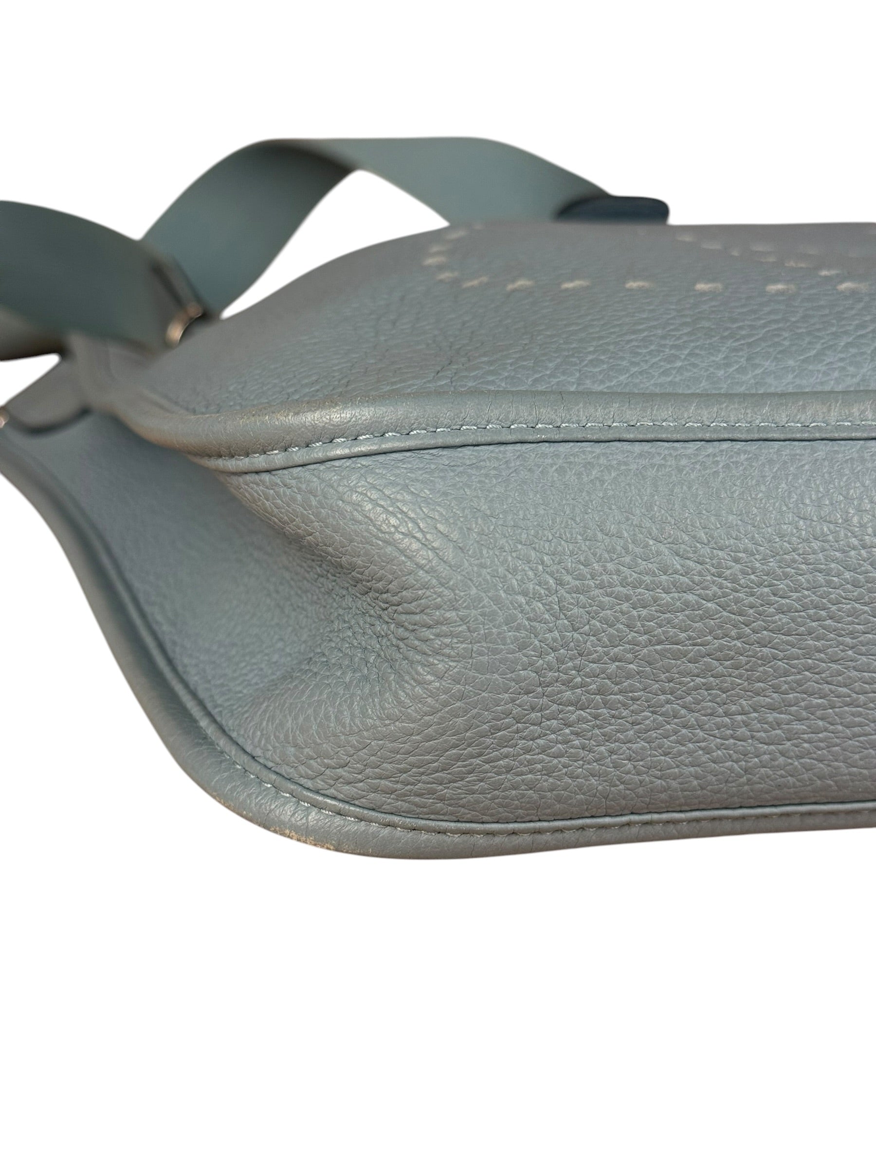Hermes Evelyne Clemence Light Blue Leather Shoulder Bag