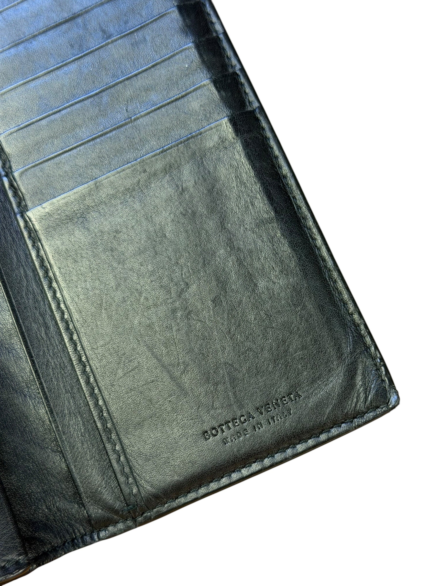Bottega Veneta Black Intercciato Long Wallet