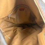 Celine Vintage Macadam Canvas Leather Trim Shoulder Bag