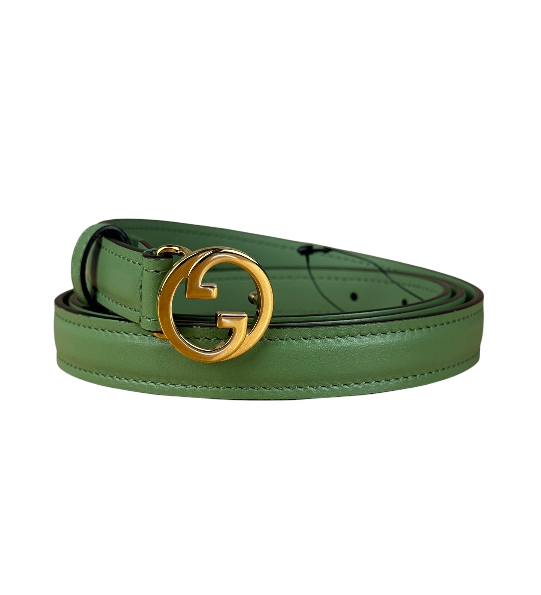 Gucci Blondie GG Thin Leather Belt Green