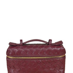 Bottega Veneta Burgundy Leather Intrecciato Bang Bang Vanity Two-Way Bag
