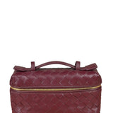 Bottega Veneta Burgundy Leather Intrecciato Bang Bang Vanity Two-Way Bag