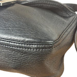 Fendi Vintage Black Leather Double Flap Baguette