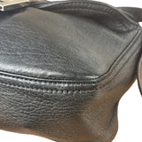 Fendi Vintage Black Leather Double Flap Baguette