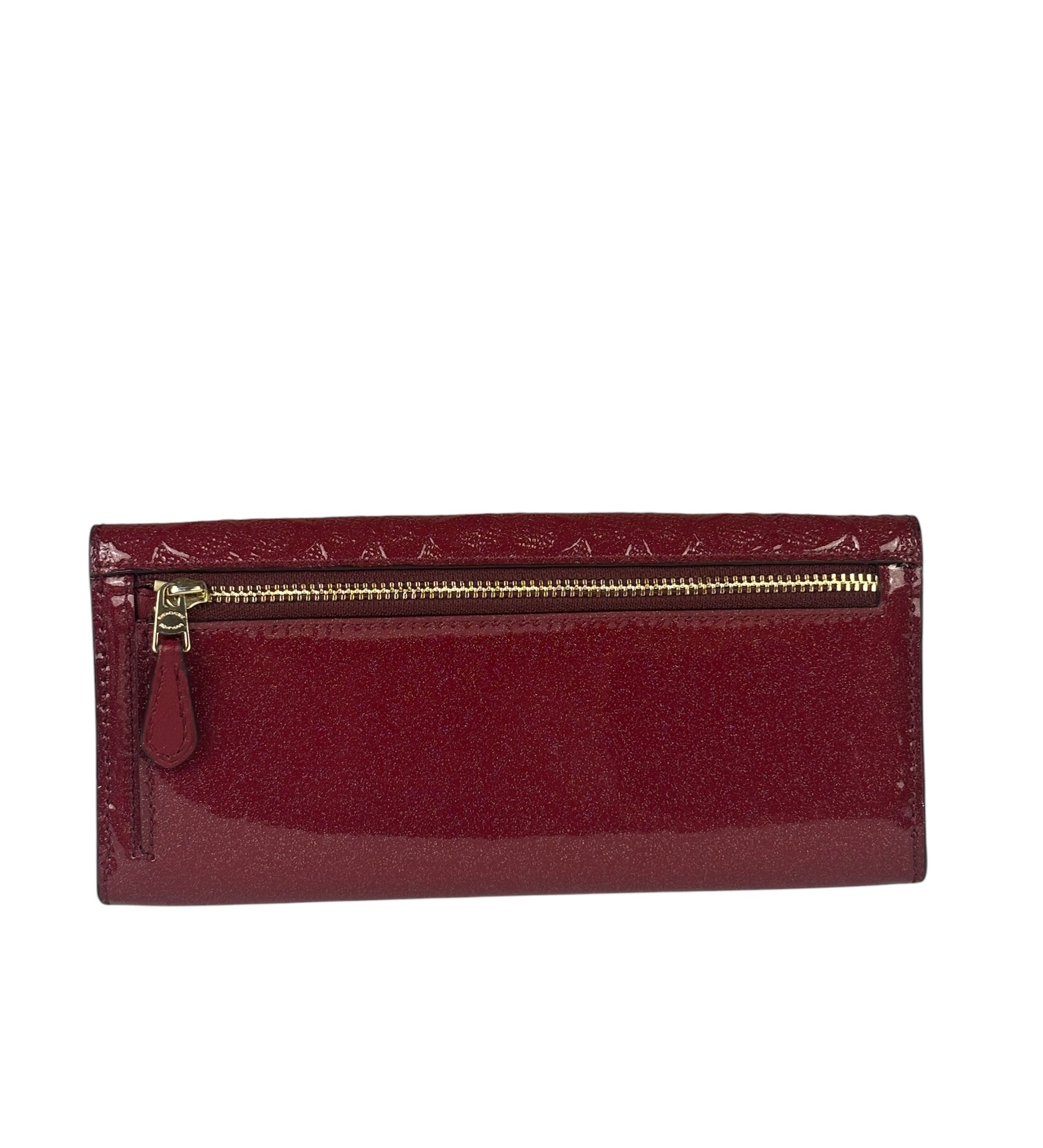 Coach Cherry Shimmery Red Long Flap Wallet