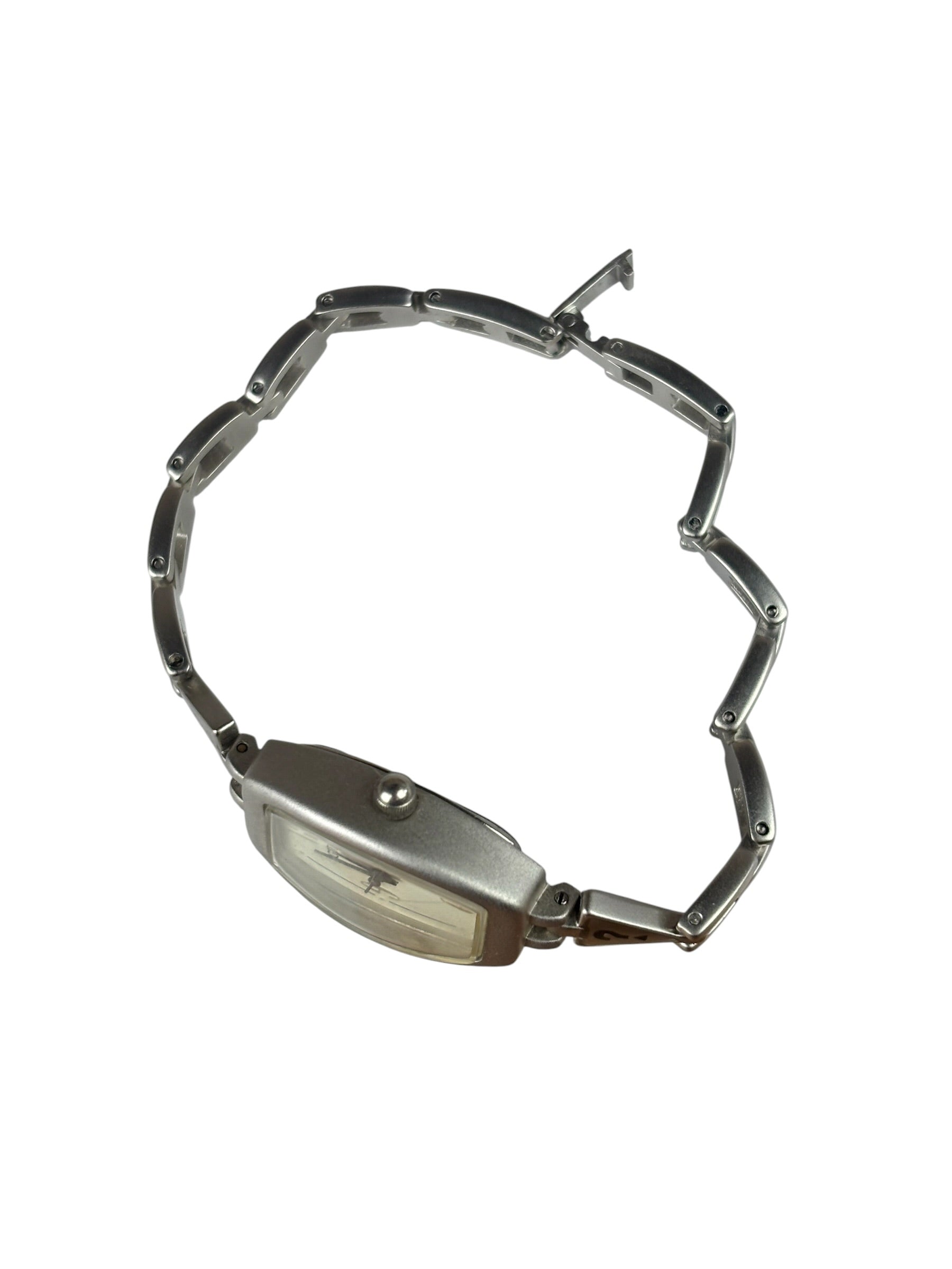 Guess White Dial Triangular Link Strap