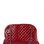 Chanel Red Patent Quilted Leather Large Just Mademoiselle Bowling Bag