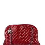 Chanel Red Patent Quilted Leather Large Just Mademoiselle Bowling Bag