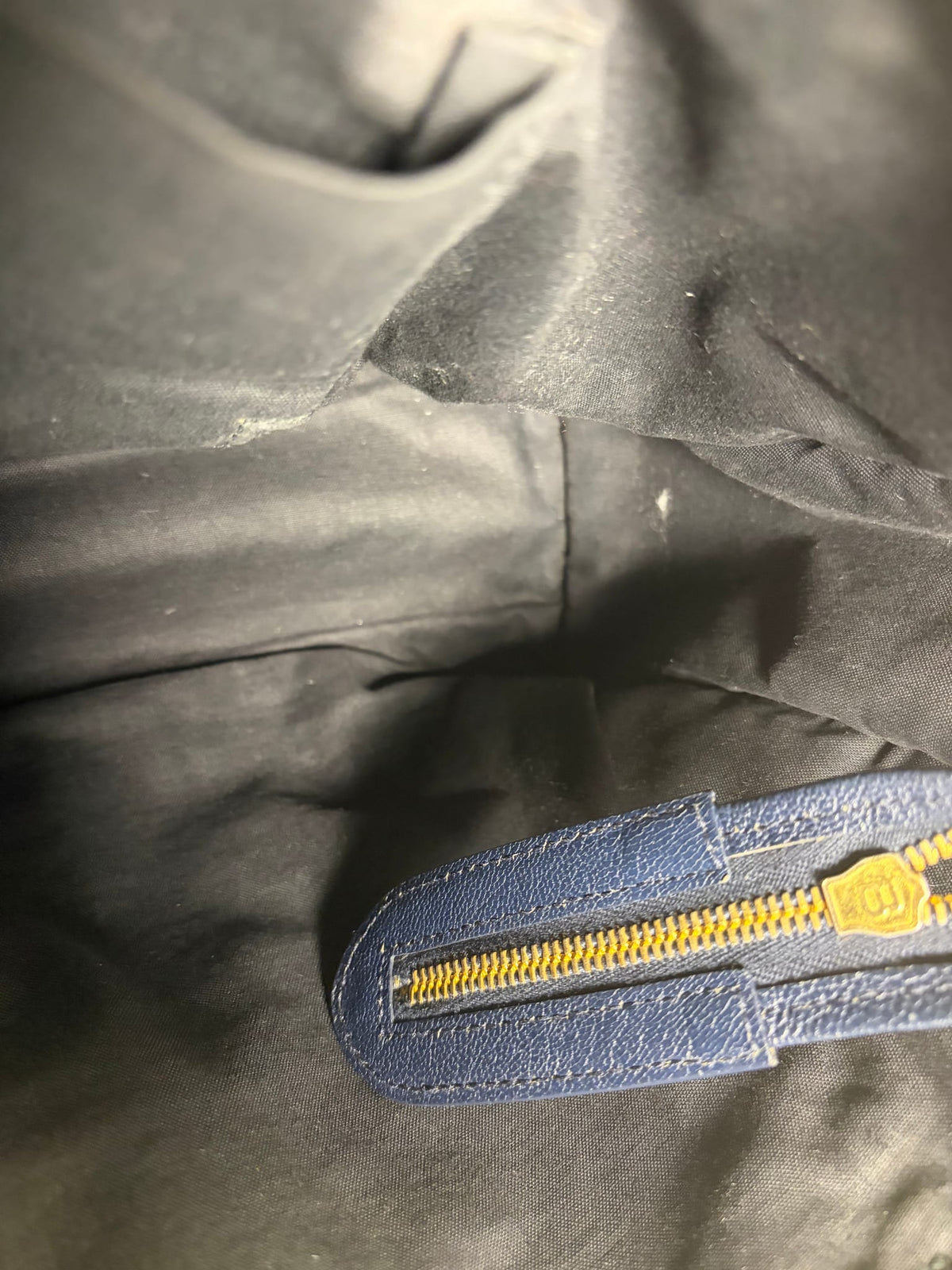 Balenciaga Navy Leather Velo Moto Two-Way Bag