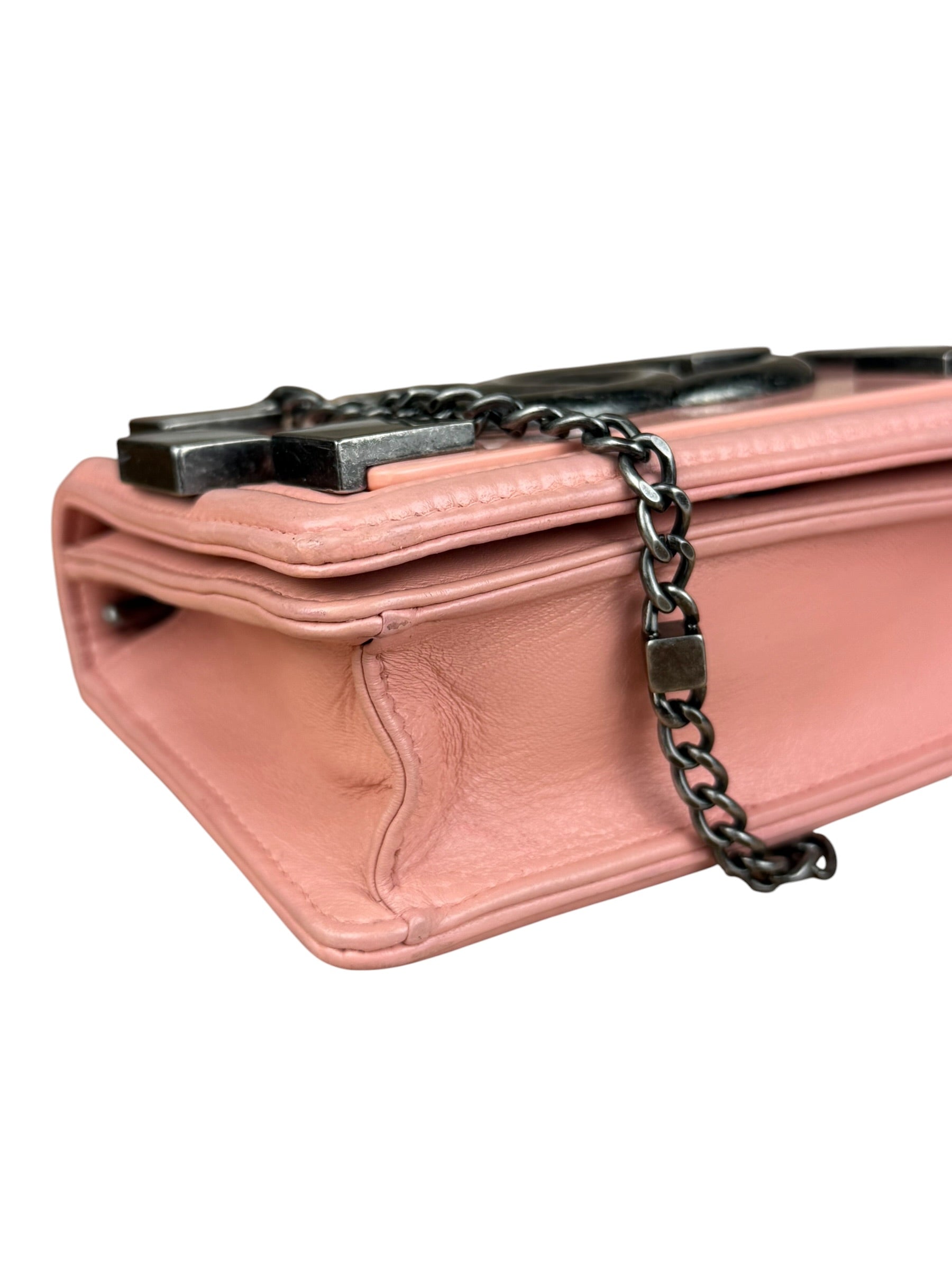Chanel Pink Mini Boy Brick Chain Flap Bag 2013