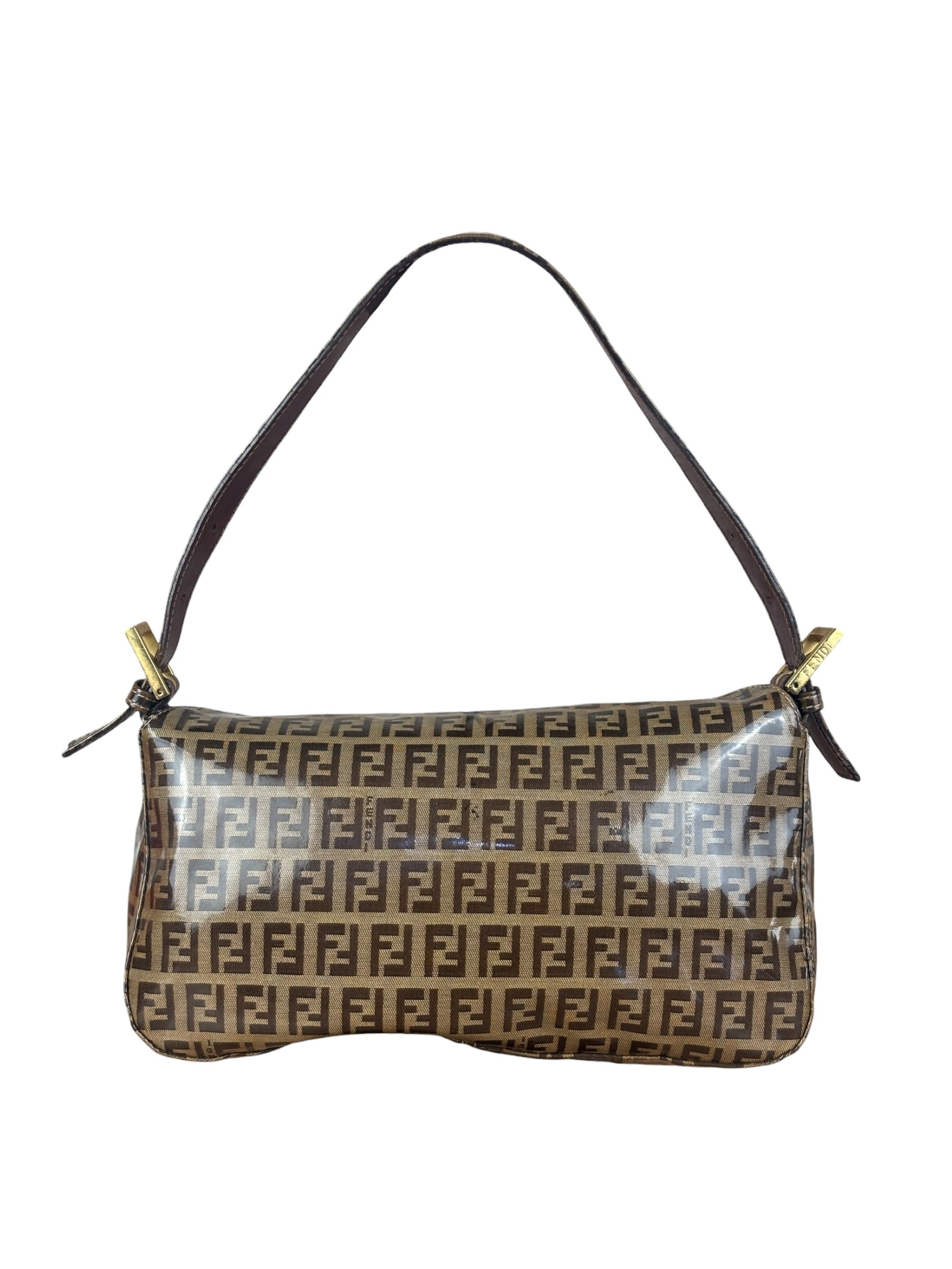 Fendi Vintage FF Canvas PVC Baguette