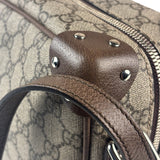 Gucci Brown Leather Trim GG Supreme Soft Trunk Crossbody