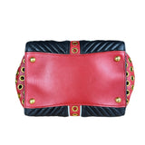 Miu Miu Leather Rings Red Biker Tote