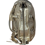 Prada Vintage Metallic Gold Leather Satchel Handbag
