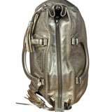 Prada Vintage Metallic Gold Leather Satchel Handbag