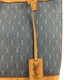 Saint Laurent Monogram Print Denim Bucket Tote