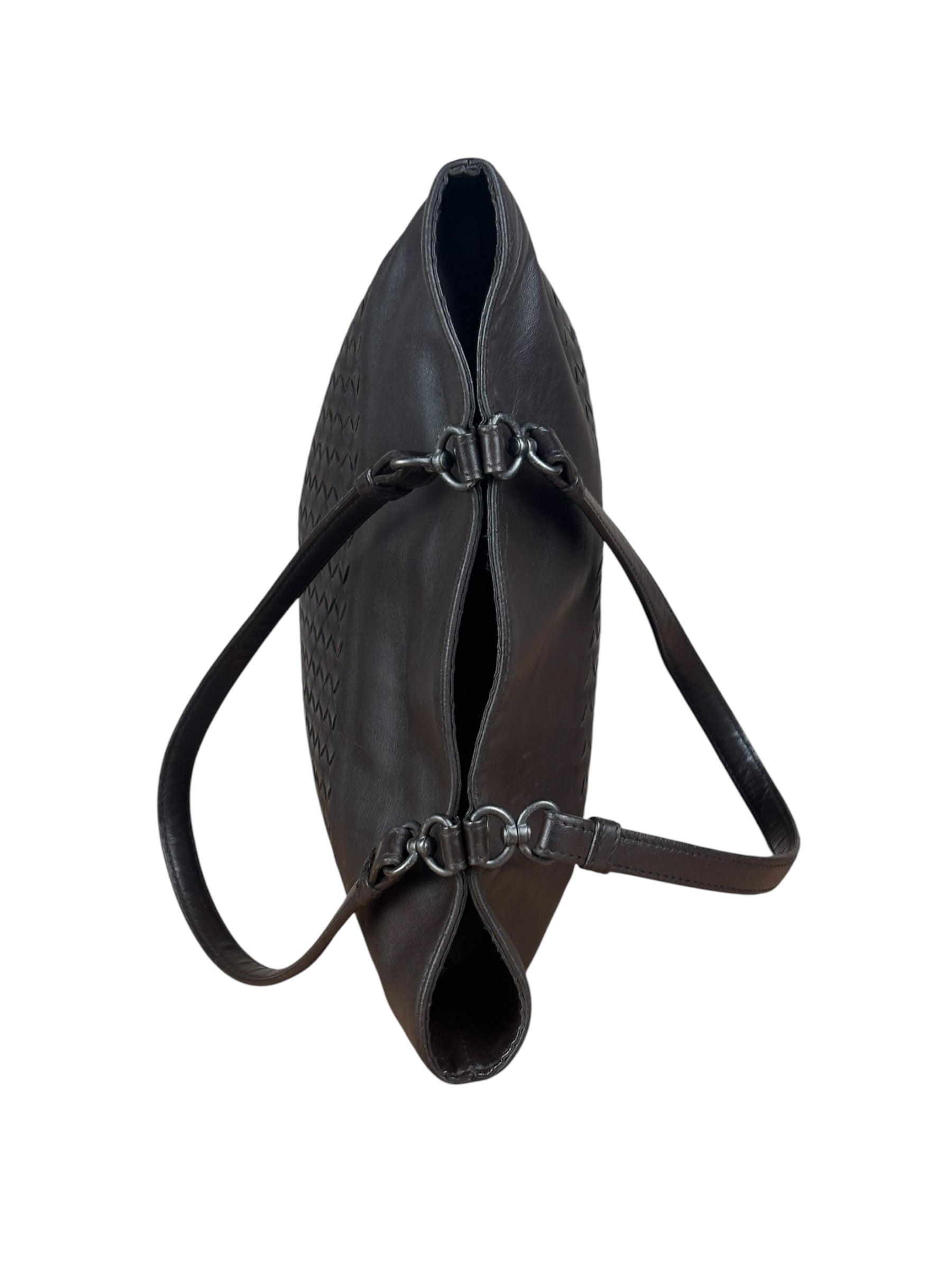 Bottega Veneta Chocolate Brown Leather Intercciato Tote Bag
