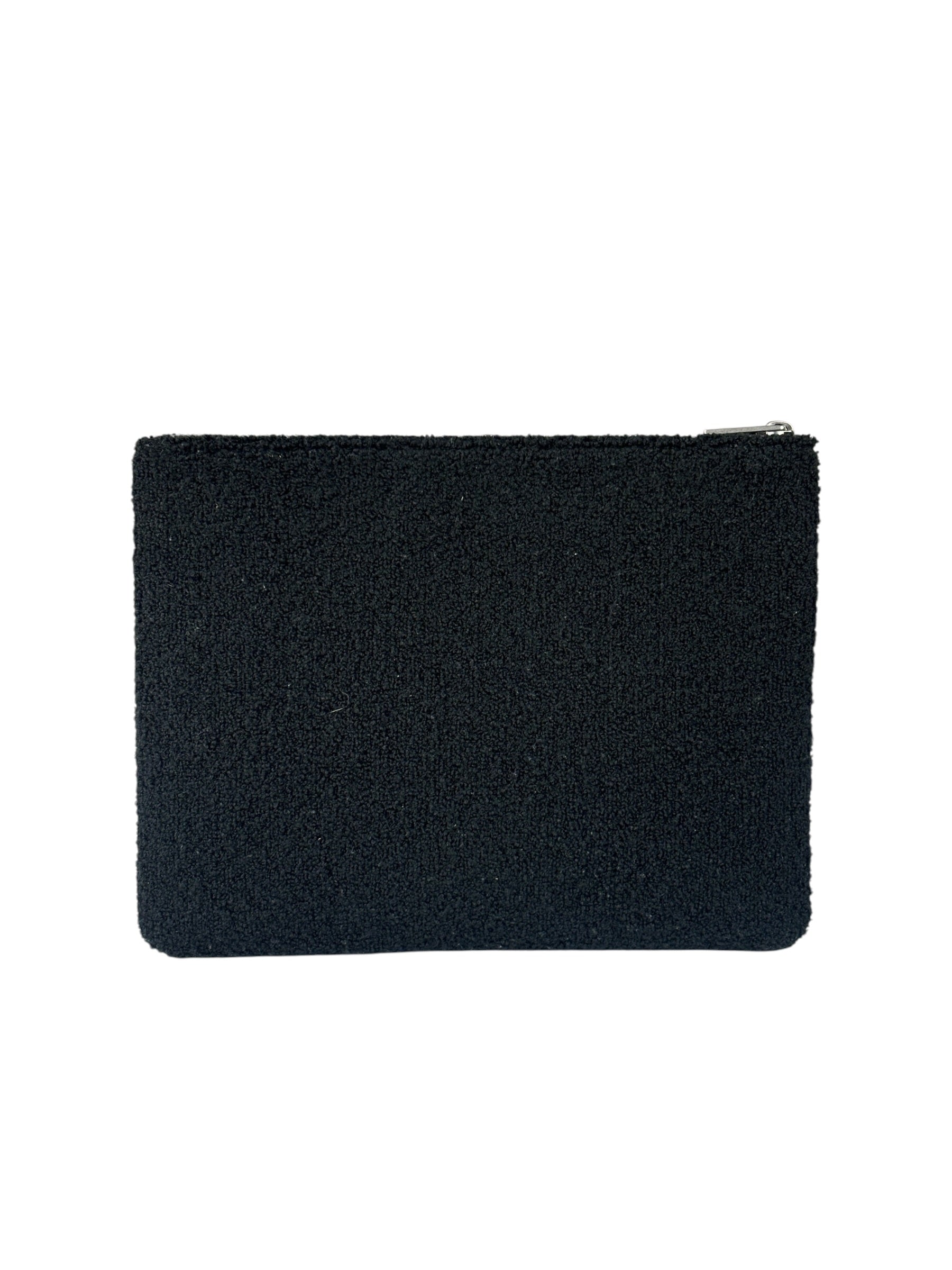 Givenchy Black Wool/Leather Trim Pouch