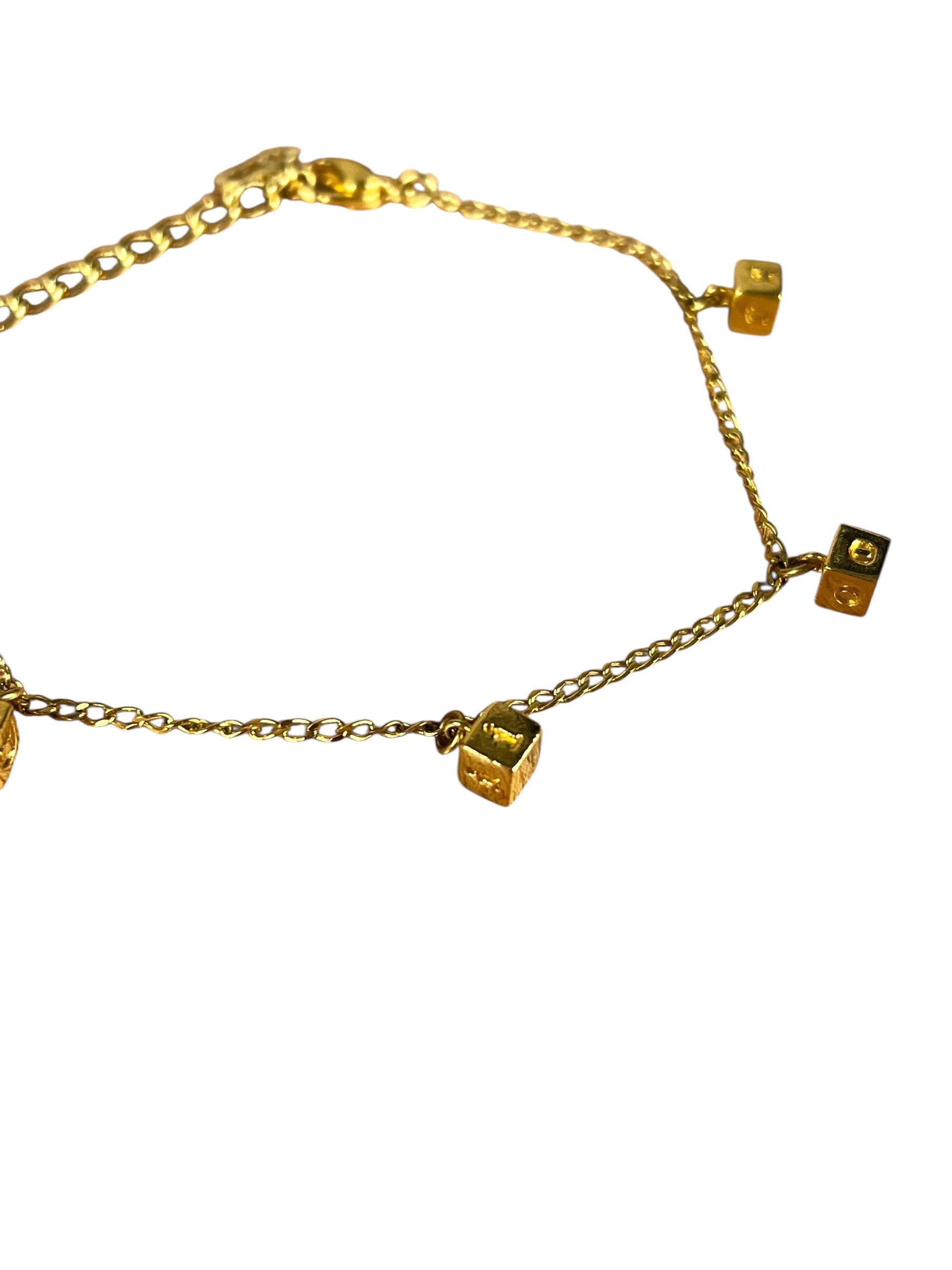 Dior Goldtone Letter Block Bracelet