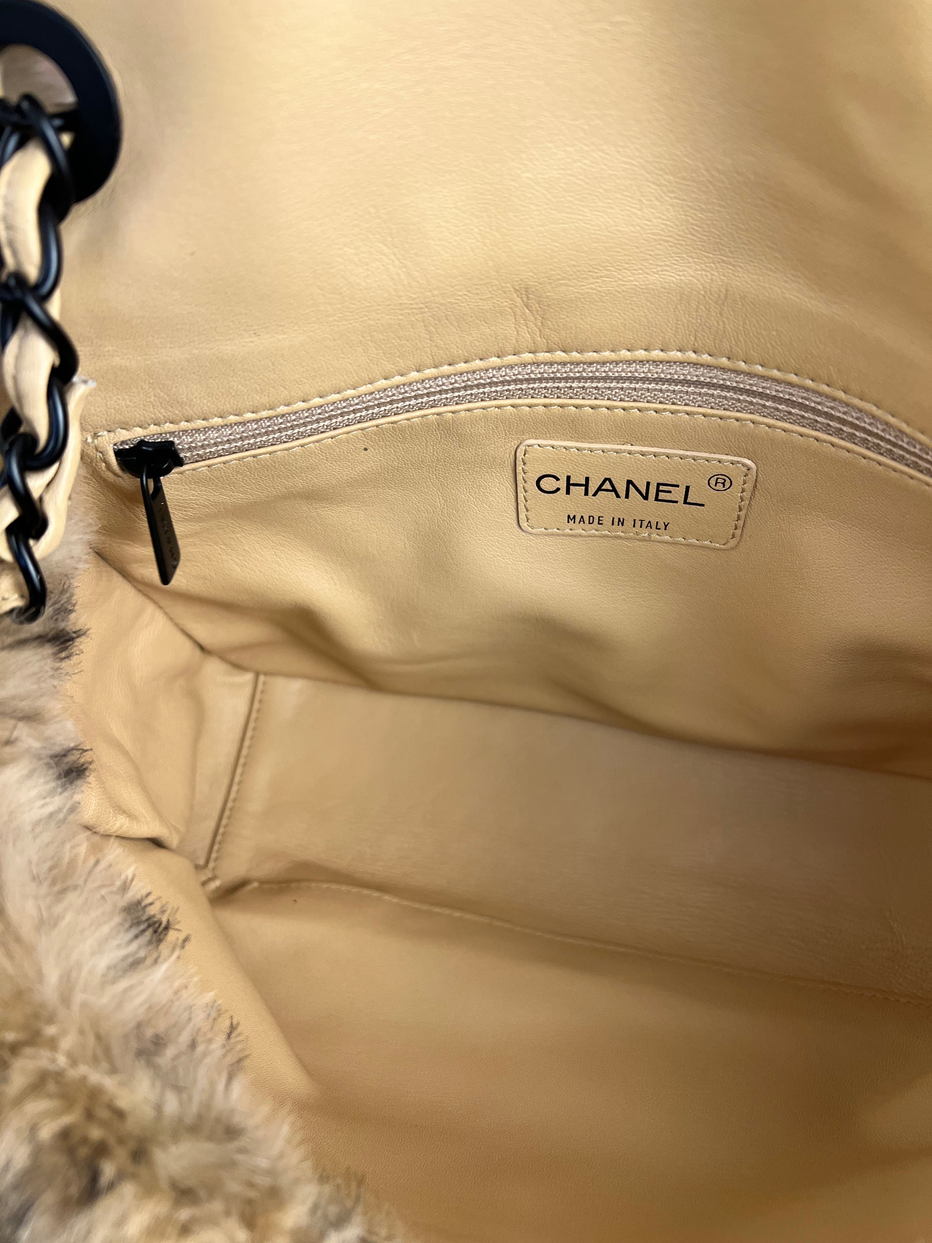 Chanel Matelasse Fur Coco Mark Chain Flap Bag '01