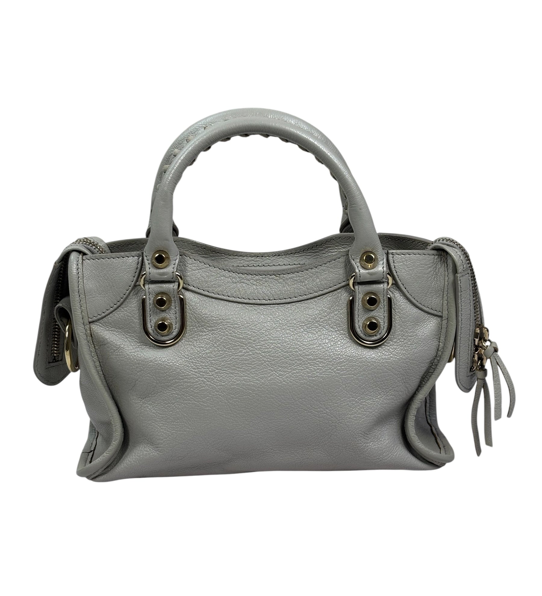 Balenciaga Grey Leather Nano City Two-Way Bag