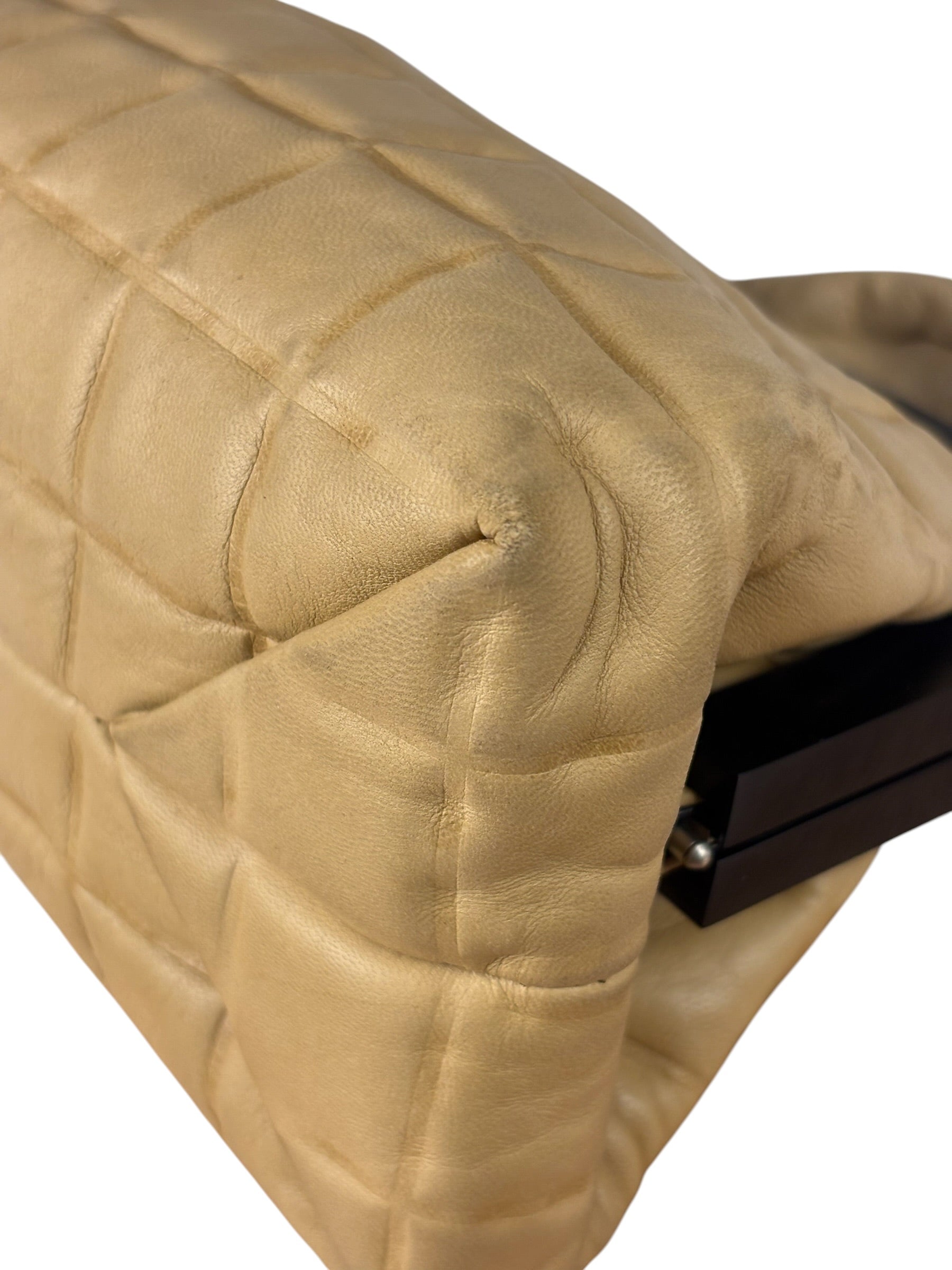 Chanel Beige Lambskin Chocolate Bar Frame Handbag 2002