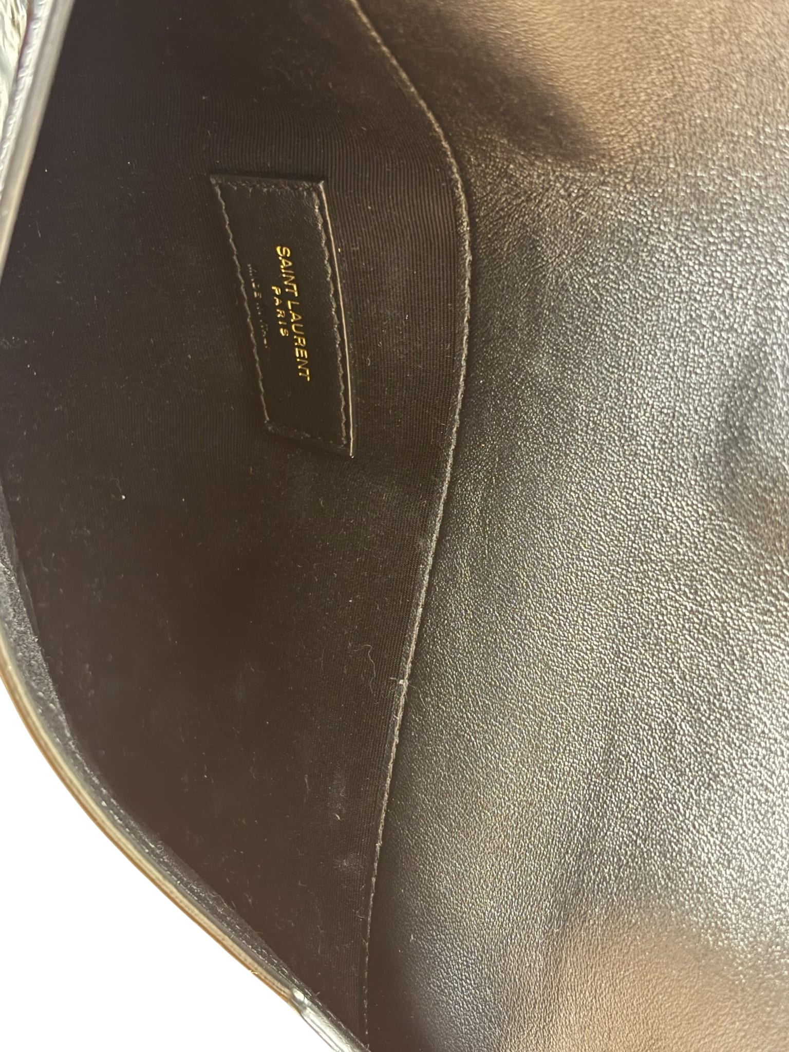 Yves Saint Laurent Black Patent Leather Uptown Pouch