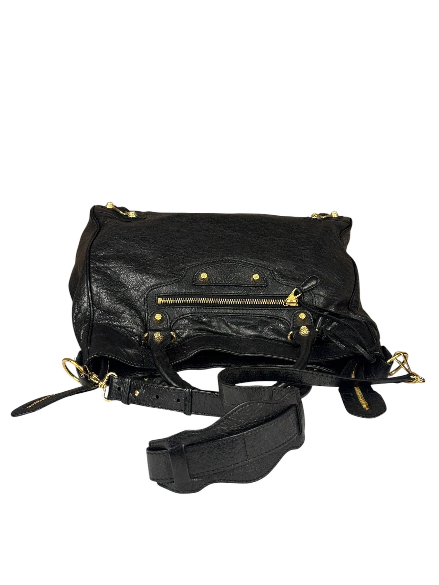 Balenciaga Black Leather Giant 12 City Bag