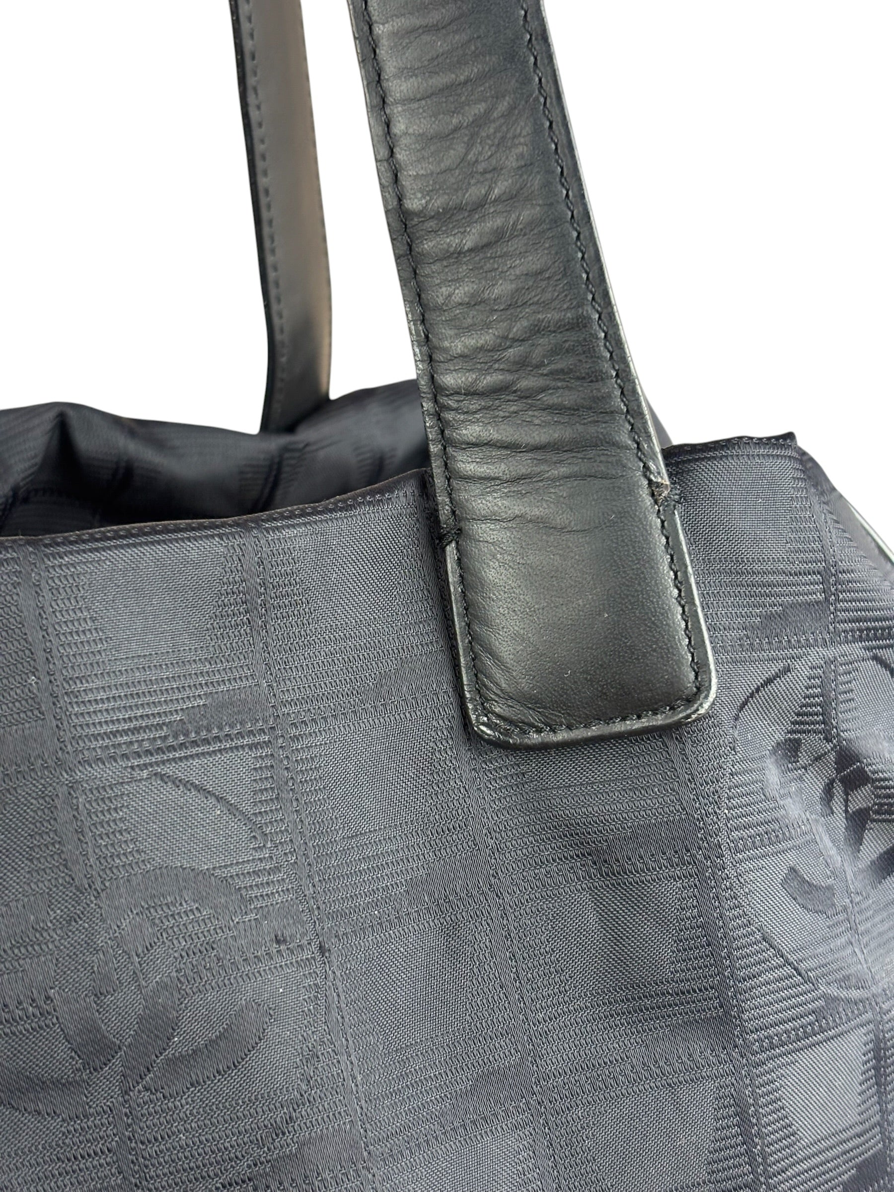 Chanel Vintage Black Travel Line Tote Bag