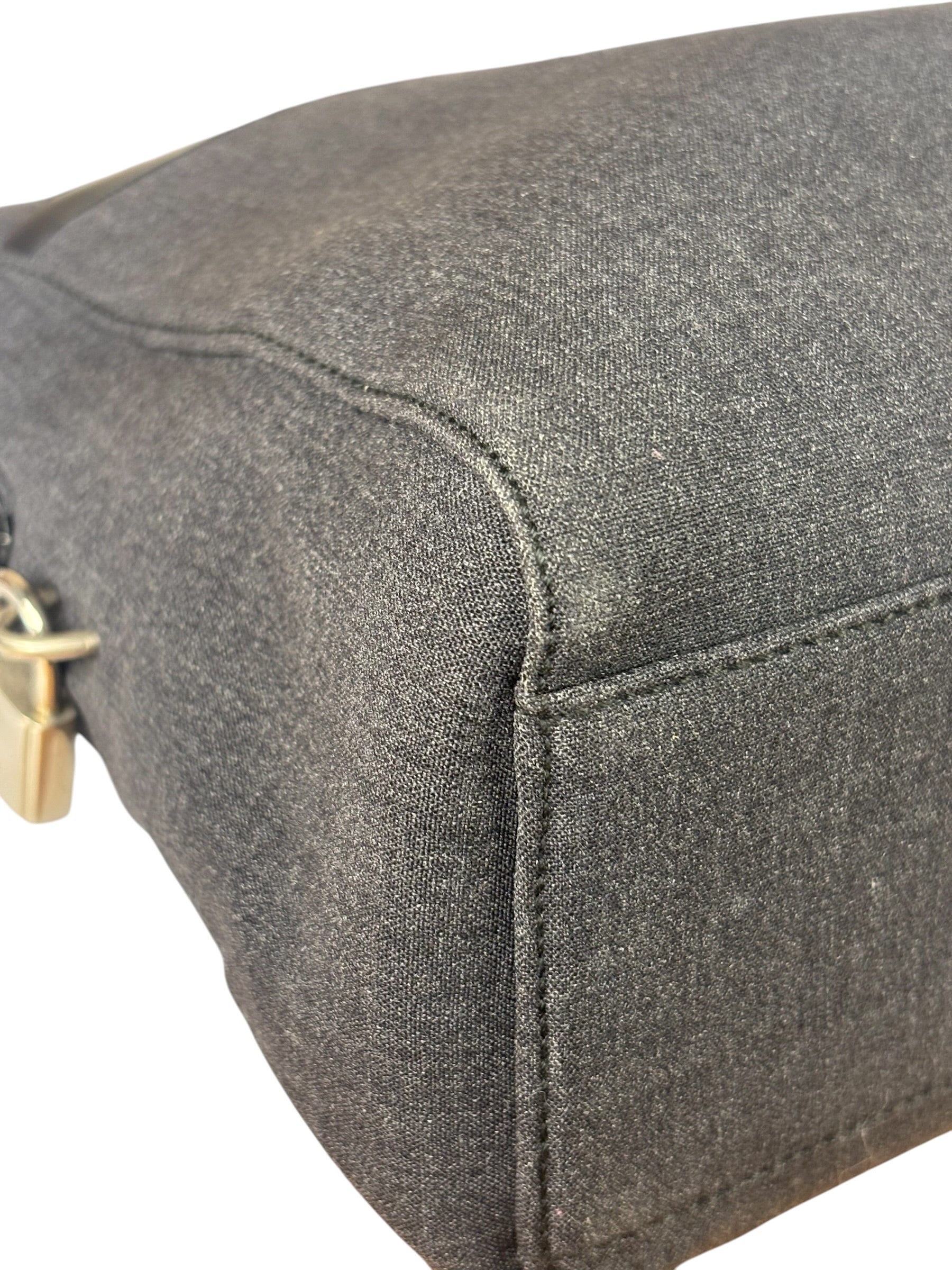 Prada Vintage Dark Grey Canvas Tote Bag