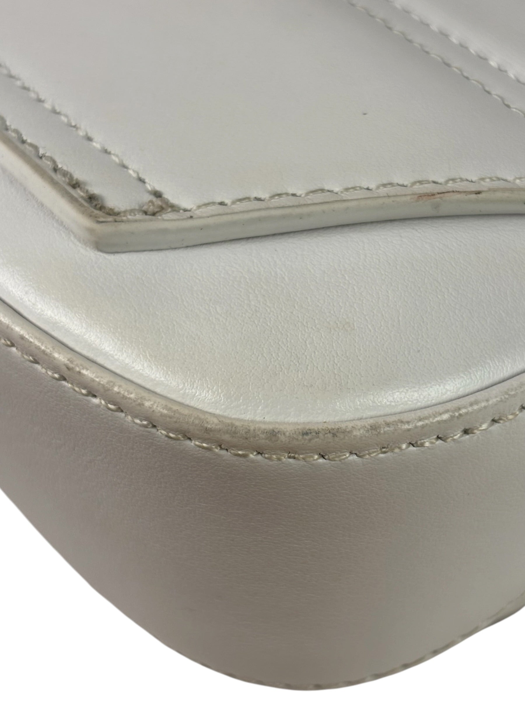 Diesel White Leather 1DR XS Two-Way Mini Bag