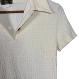 Fendi Embossed FF Short Sleeve Polo Shirt