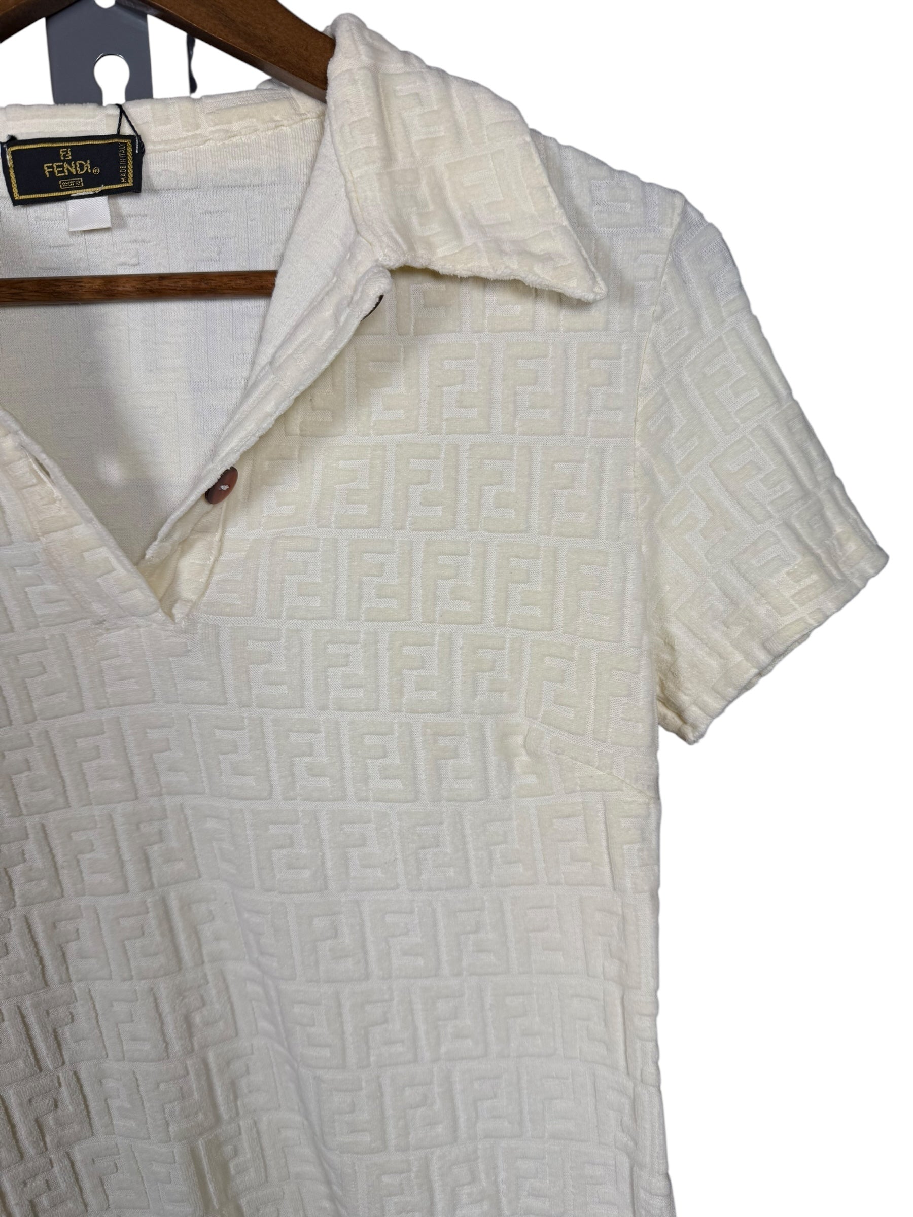 Fendi Embossed FF Short Sleeve Polo Shirt