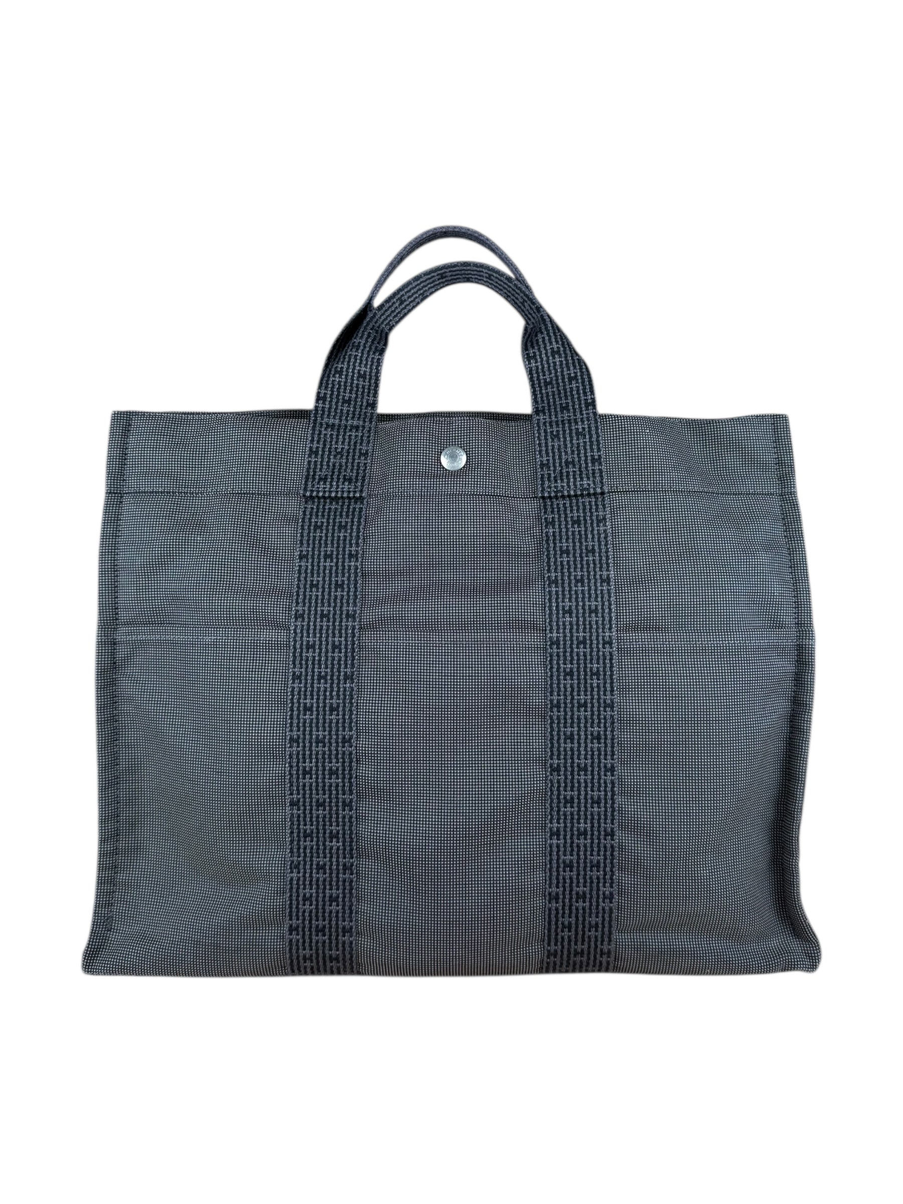 Hermes Herline Canvas Tote Grey