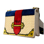 Prada Multicolor Velvet/Leather Trim Trompe L'oeil Cahier Crossbody Bag