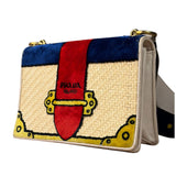 Prada Multicolor Velvet/Leather Trim Trompe L'oeil Cahier Crossbody Bag